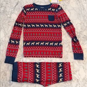 NWT Hatley Kids Holiday Pajama Set - Red and Navy 10